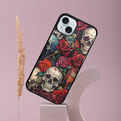 iPhone 15 Plus Case — Skulls And Rosesmelting Skulls A, Unique Phone Case Design