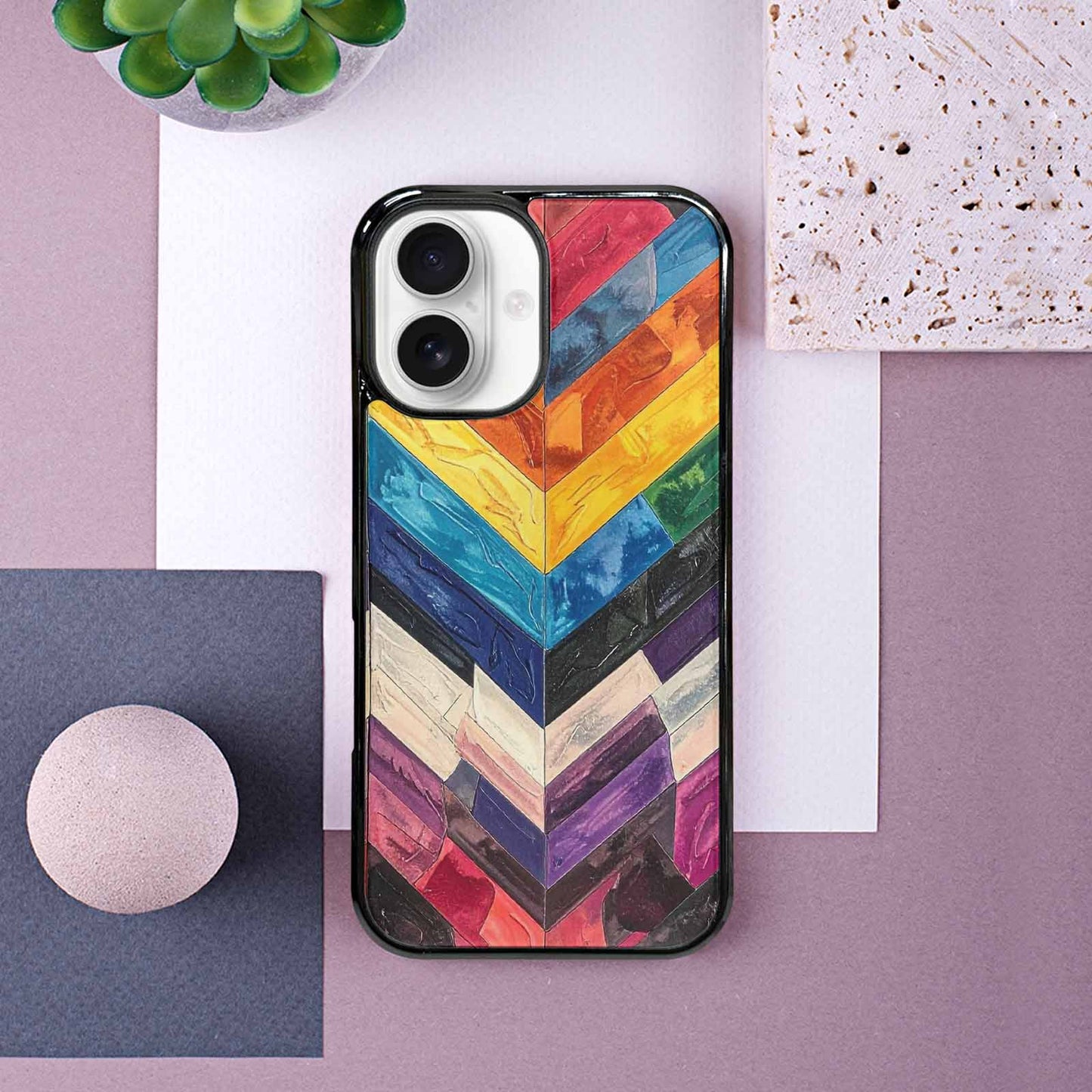 iPhone 16 Case — Progress Pride Flag Color Theme Small, Original Design Phone Case