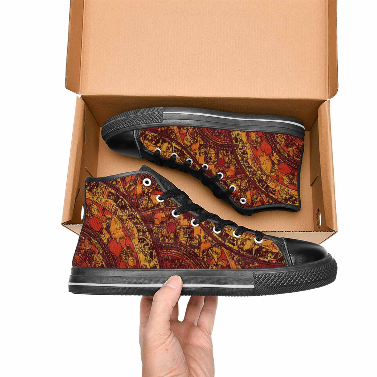 WOMEN'S Mandala Lions High Top Canvas Surreal Custom Shoes