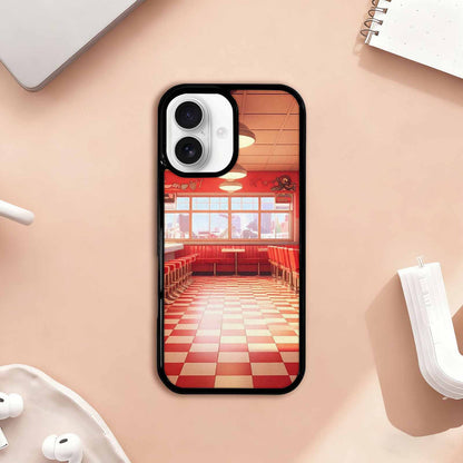 iPhone 17 Case — Diner Cartoon Art Pattern Retro Vintage, Original Design Phone Case