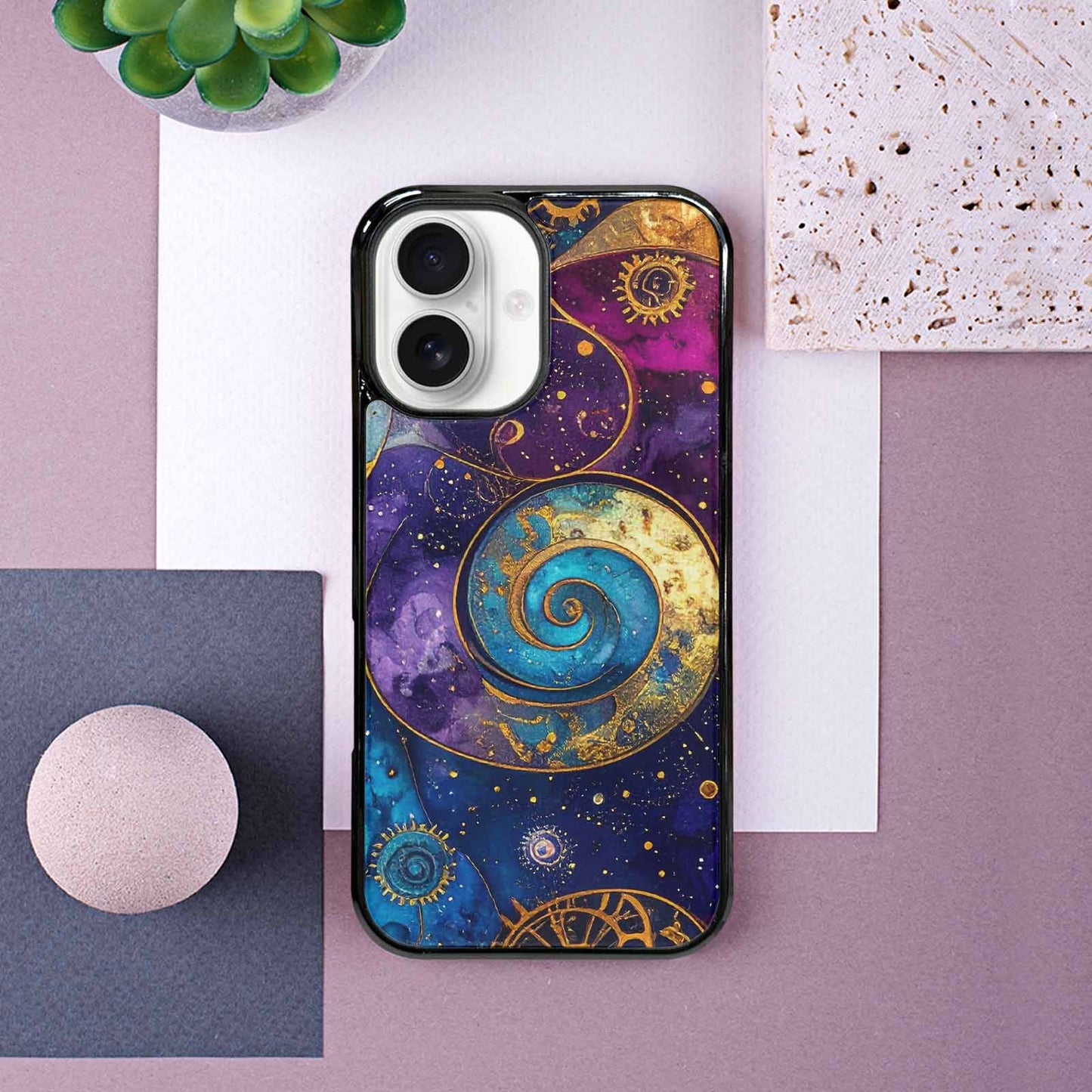 iPhone 16 Case — Steampunk Galaxy Custom, Unique Phone Case Design