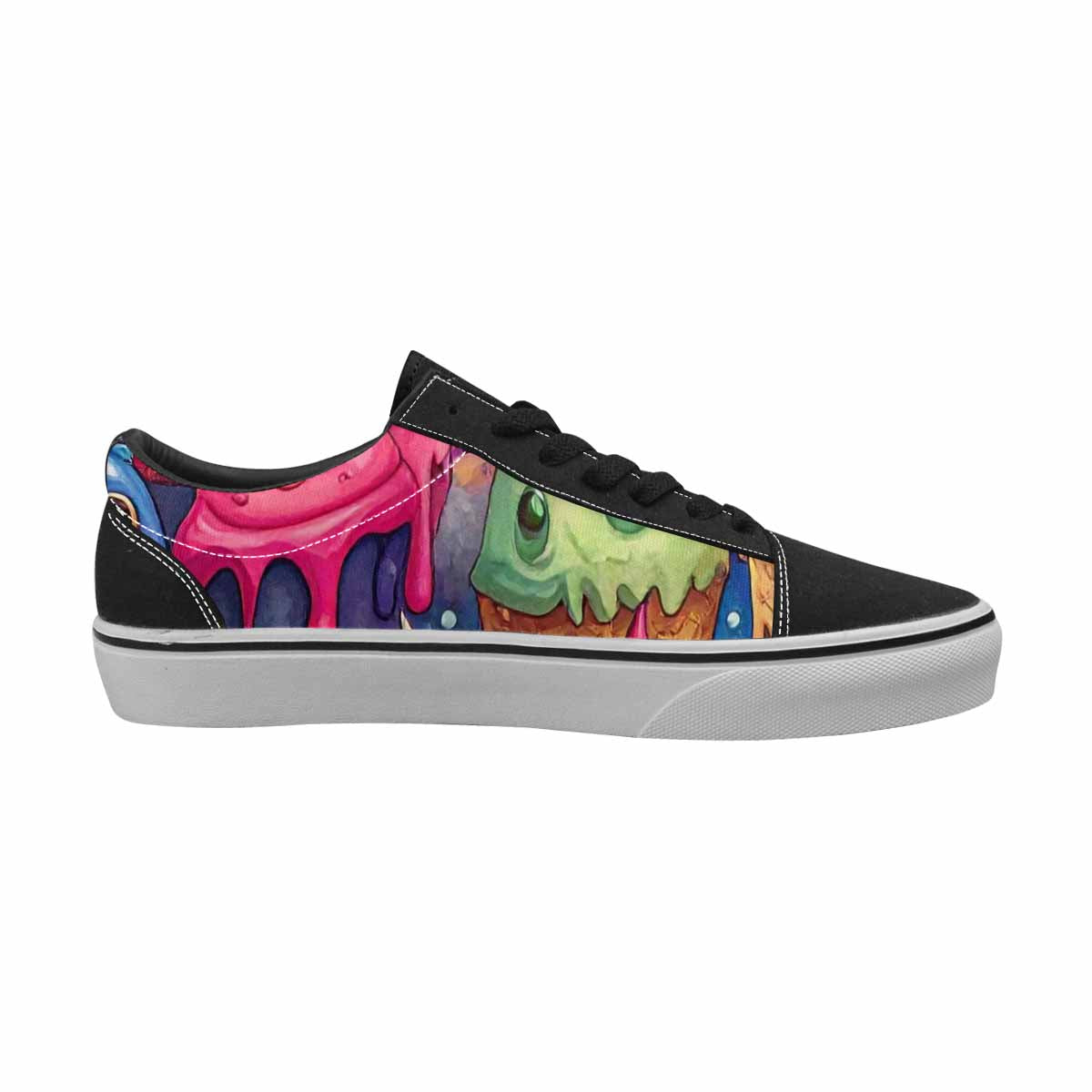 WOMEN'S Melting Ice Cream Monster Lace-Up Canvas Aesthetic Shoes
