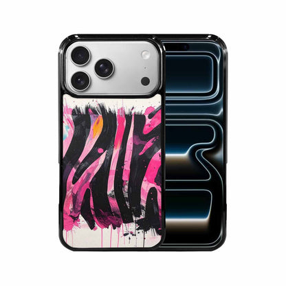 iPhone 17 Pro Max Case — Black &amp; Pink Ink Animal Print, Unique Phone Case Design