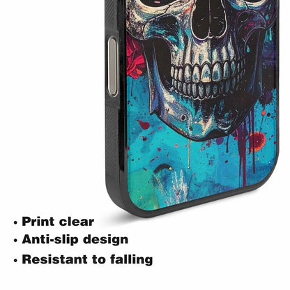 iPhone 16 Pro Max Case — Skulls Roses Acid Wash Custom, Custom Designed Case Cover