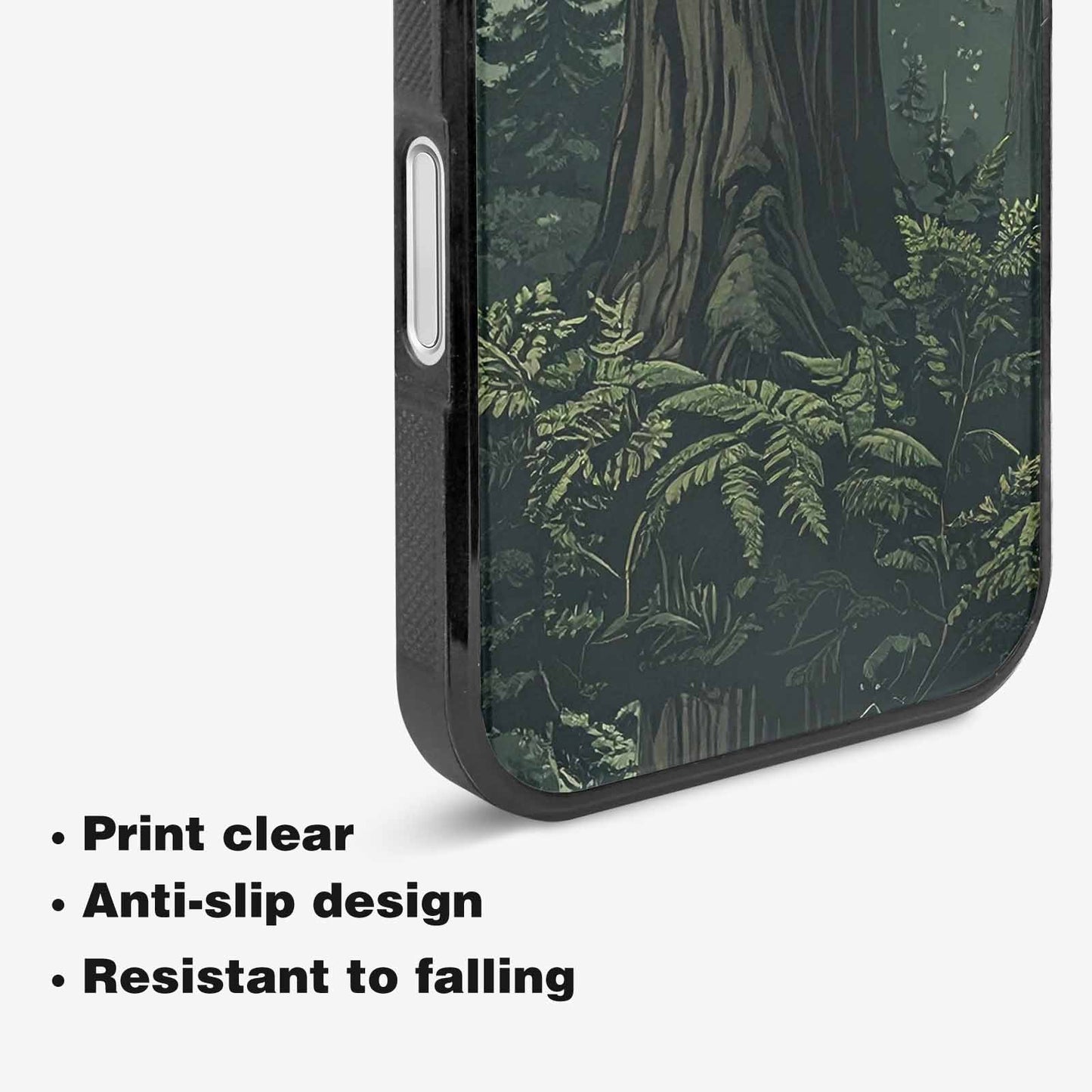 iPhone 16 Plus Case — Seamless Pattern Ancient Redwood Forest Giant, Custom Art Phone Cover