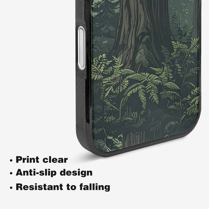 iPhone 16 Plus Case — Seamless Pattern Ancient Redwood Forest Giant, Custom Art Phone Cover