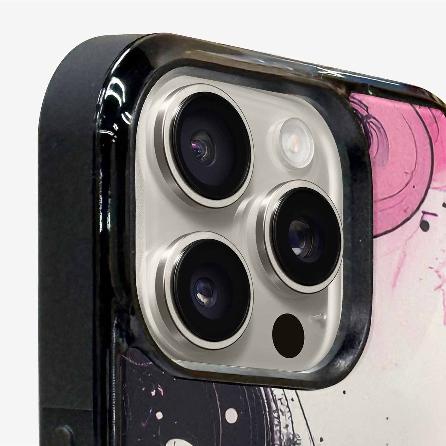 iPhone 16 Pro Case — Van Gogh Swirl Black Pink Ink, Customized Protective Case