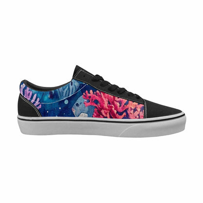 MEN'S Fish Scale Coral Canvas Lace-Up Aesthetic Shoes