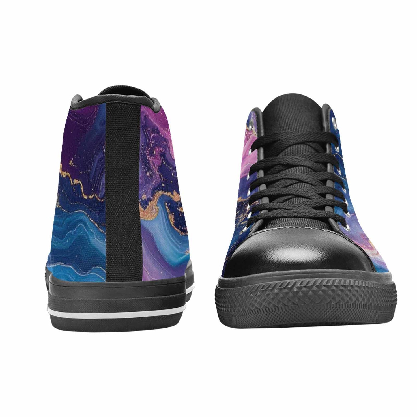 MEN'S Marble Galaxy High Top Canvas Vibrant Chaos Sneakers