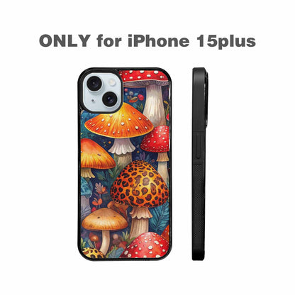 iPhone 15 Plus Case — Mushrooms Pattern Hundreds Of 5r0, Personalized Phone Case