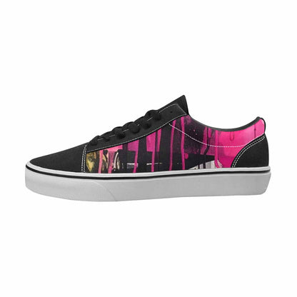 WOMEN'S Zebra Black & Pink Ink Canvas Made To Order Neon Fantasy Limited Edition Sneakers