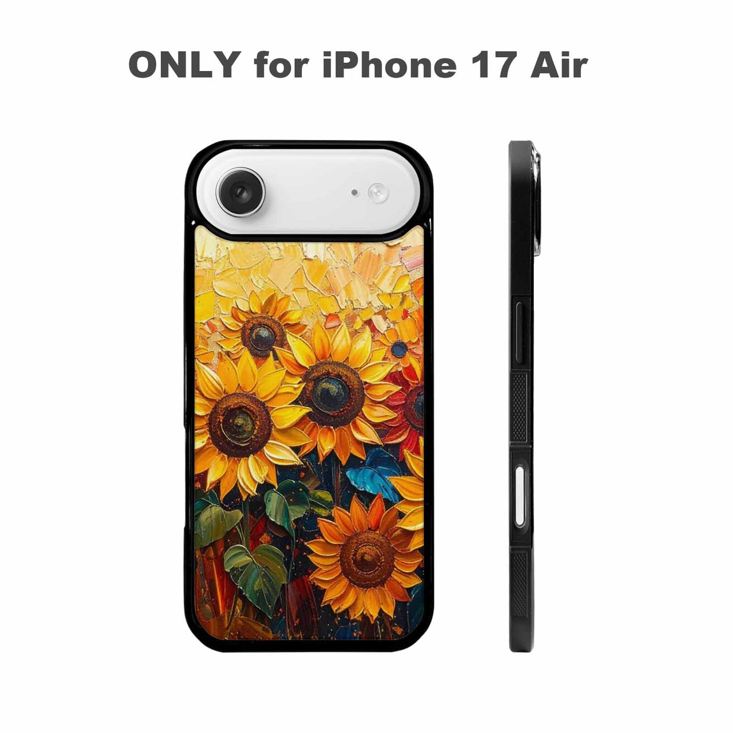 iPhone 17 Air Case — Impressionist Sunflower Brushstroke Pattern Hundreds Floral, Custom Art Phone Cover