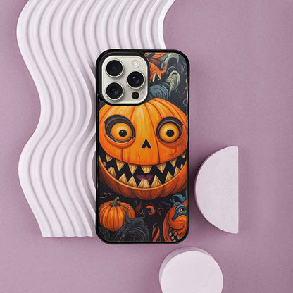 iPhone 16 Pro Max Case — Cartoon Pumpkin Monster, Custom Printed Phone Case
