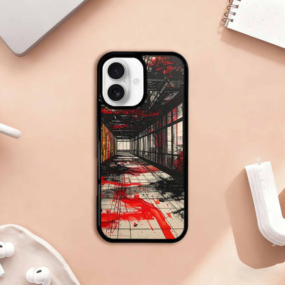 iPhone 17 Case — Black &amp; Red Ink Galaxy Space, Customized Protective Case