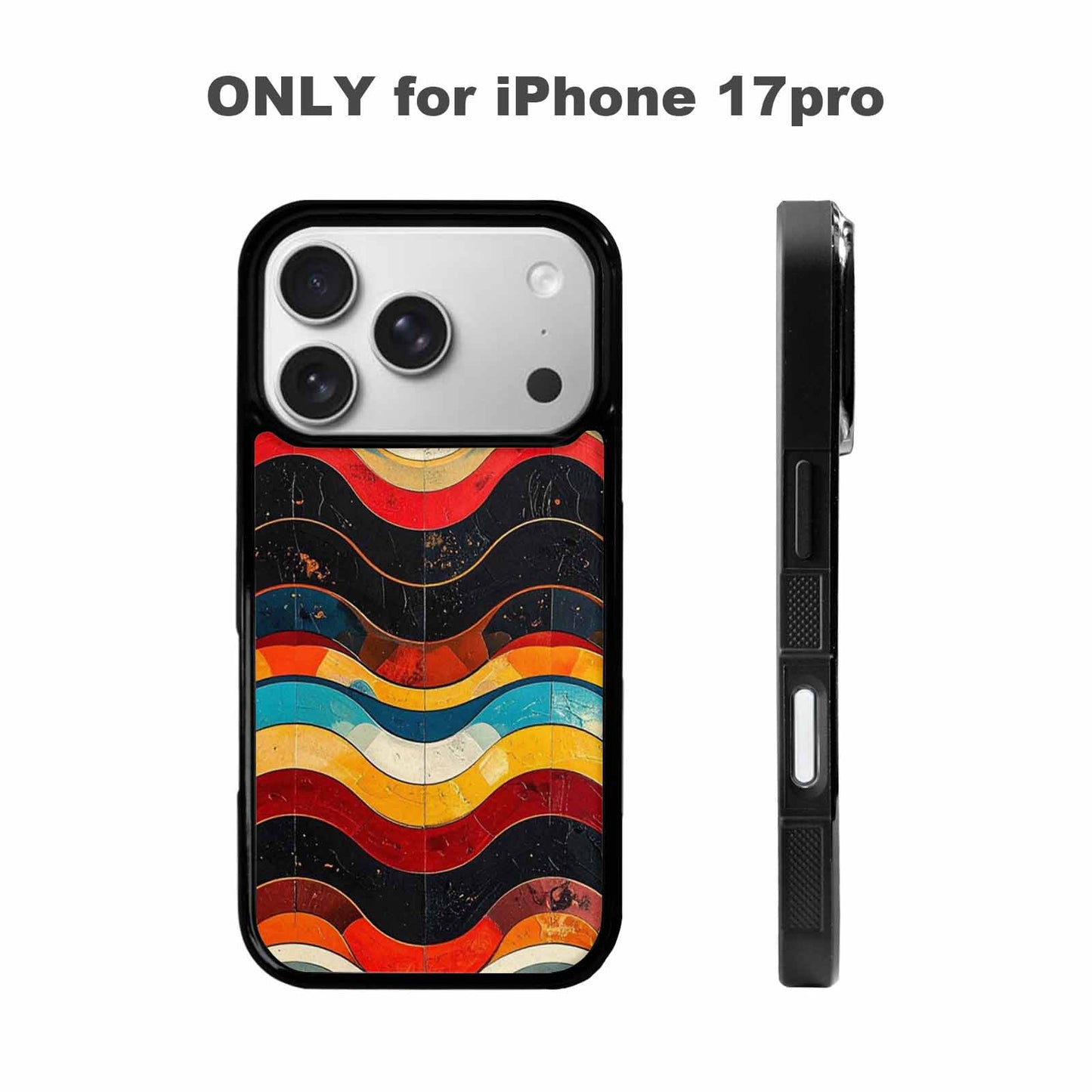 iPhone 17 Pro Case — Retro Wave Scallop Stripe Small Retro, Unique Phone Case Design