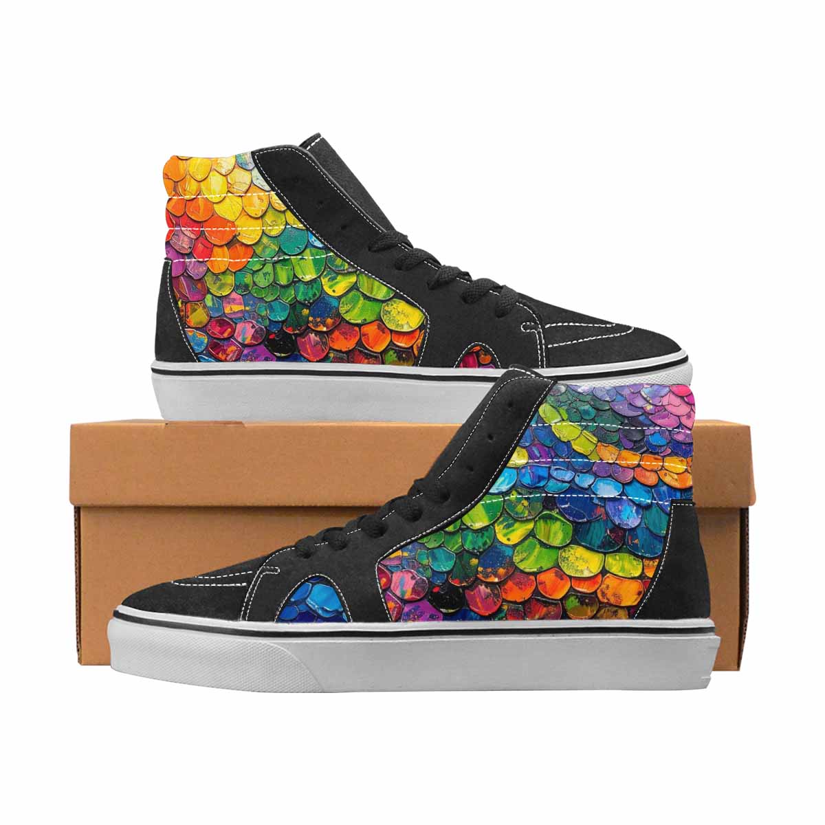 WOMEN'S Reptile Full Color High Top Canvas Bold Print Vivid Sneakers