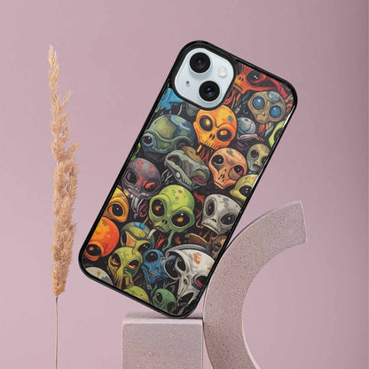 iPhone 15 Plus Case — Aliens Camo Aliens Pattern Hundreds Of, Personalized Phone Case