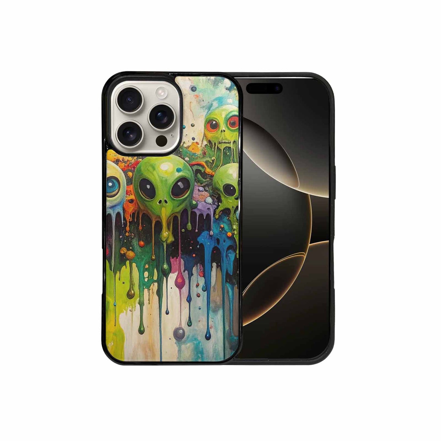 iPhone 16 Pro Max Case — Aliens Camomelting Aliens Patt Q9t, Unique Phone Case Design
