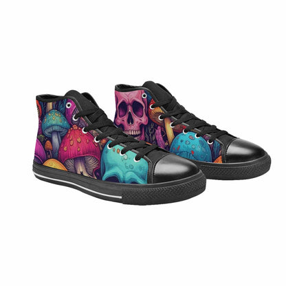 WOMEN'S Mushroom Skull High Top Canvas Cottagecore Custom Shoes