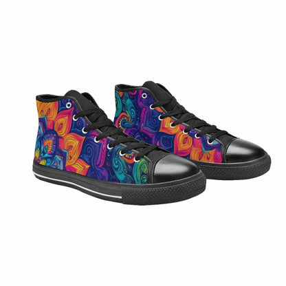 MEN'S Tie Dye Mandala High Top Canvas Cottagecore Shoes