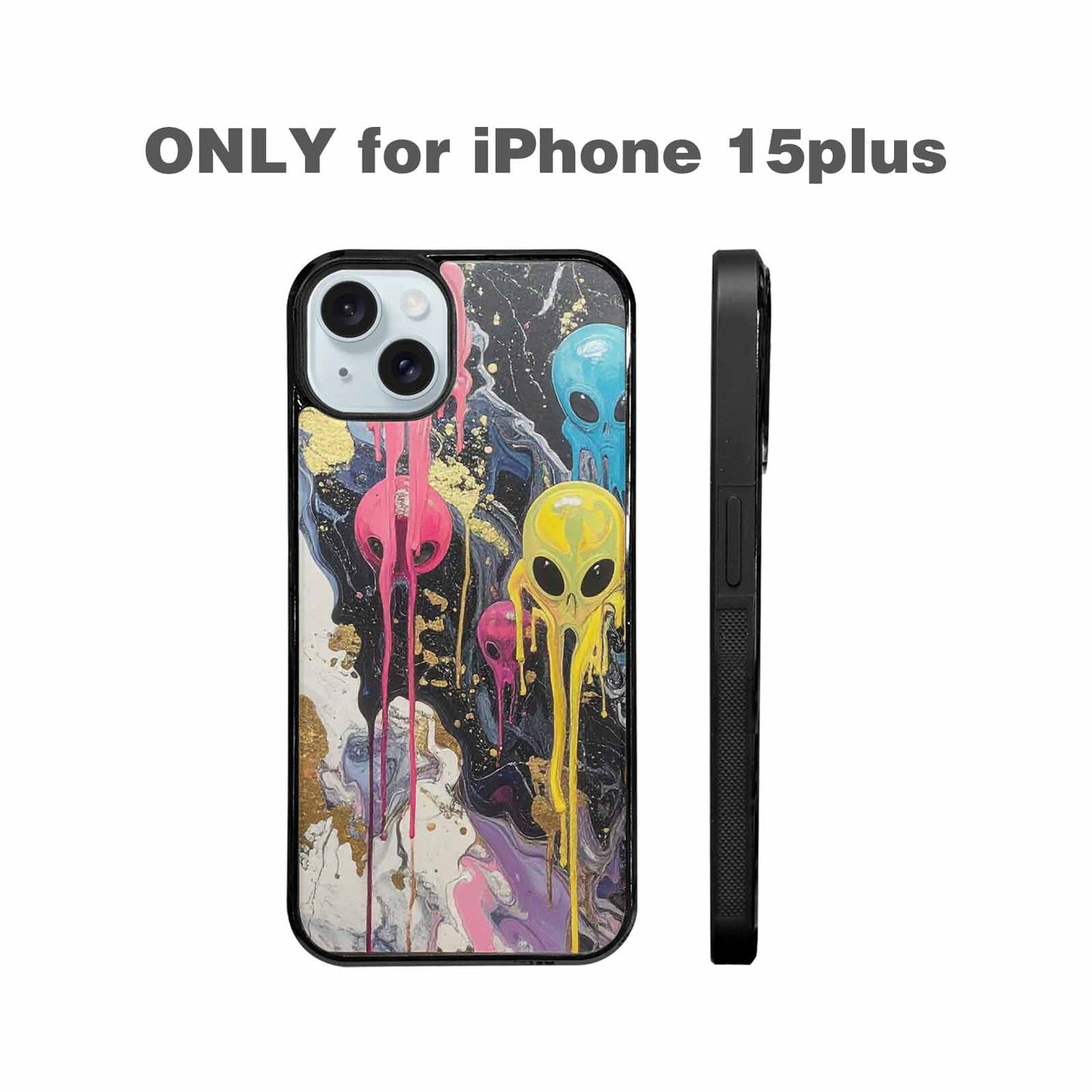 iPhone 15 Plus Case — Aliens Marblemelting Aliens Pa Mif, Unique Phone Case Design