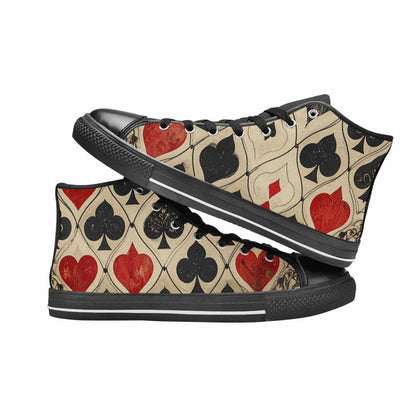 WOMEN'S Playing Card Suit High Top Canvas Wallpaper Art Shoes