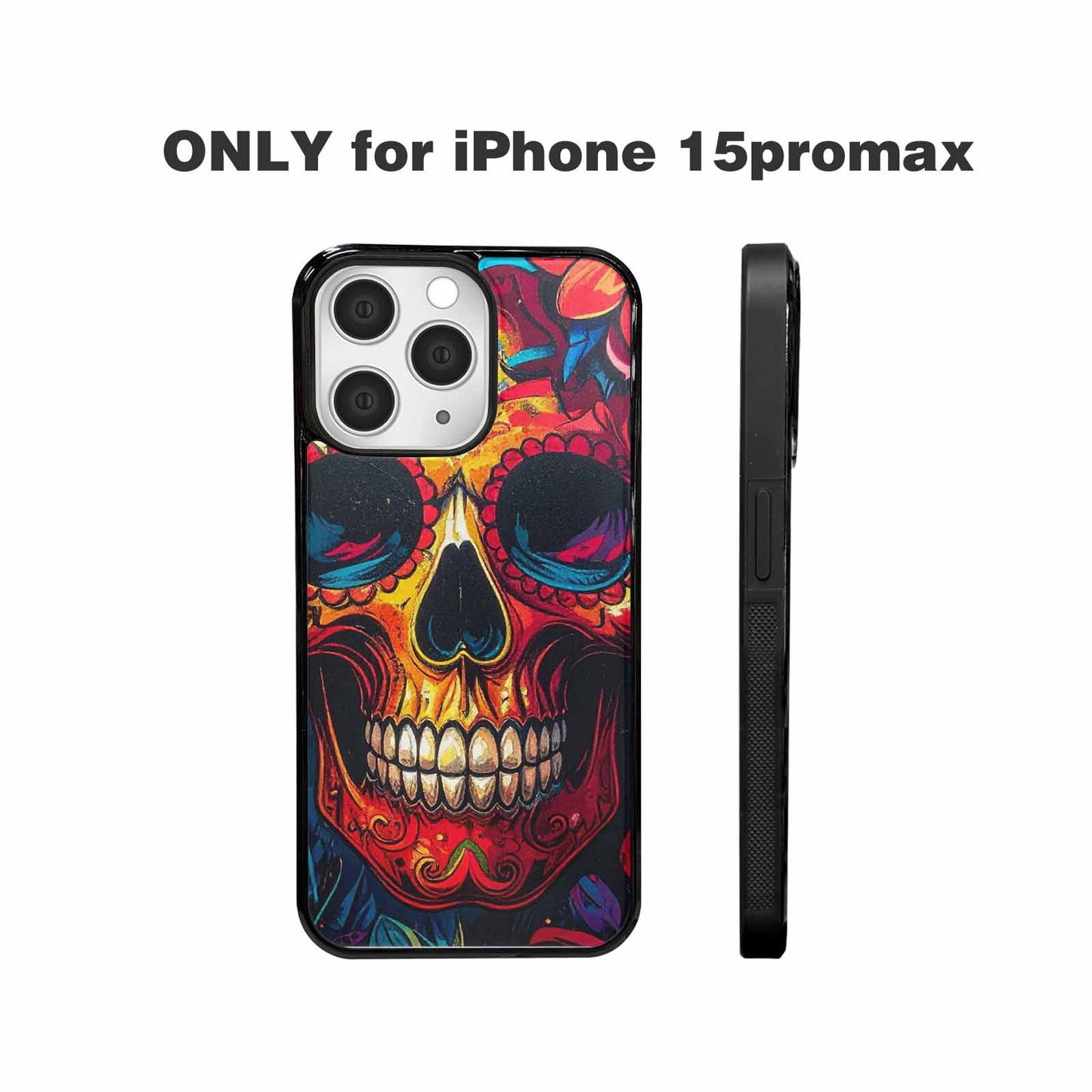 iPhone 15 Pro Max Case — Graffiti Skull Art Seamless Pattern Vibrant, Custom Print Case Cover