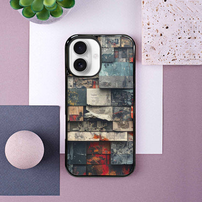 iPhone 16 Case — Distressed Grunge Texture Pattern Hundreds Of, Custom Print Case Cover