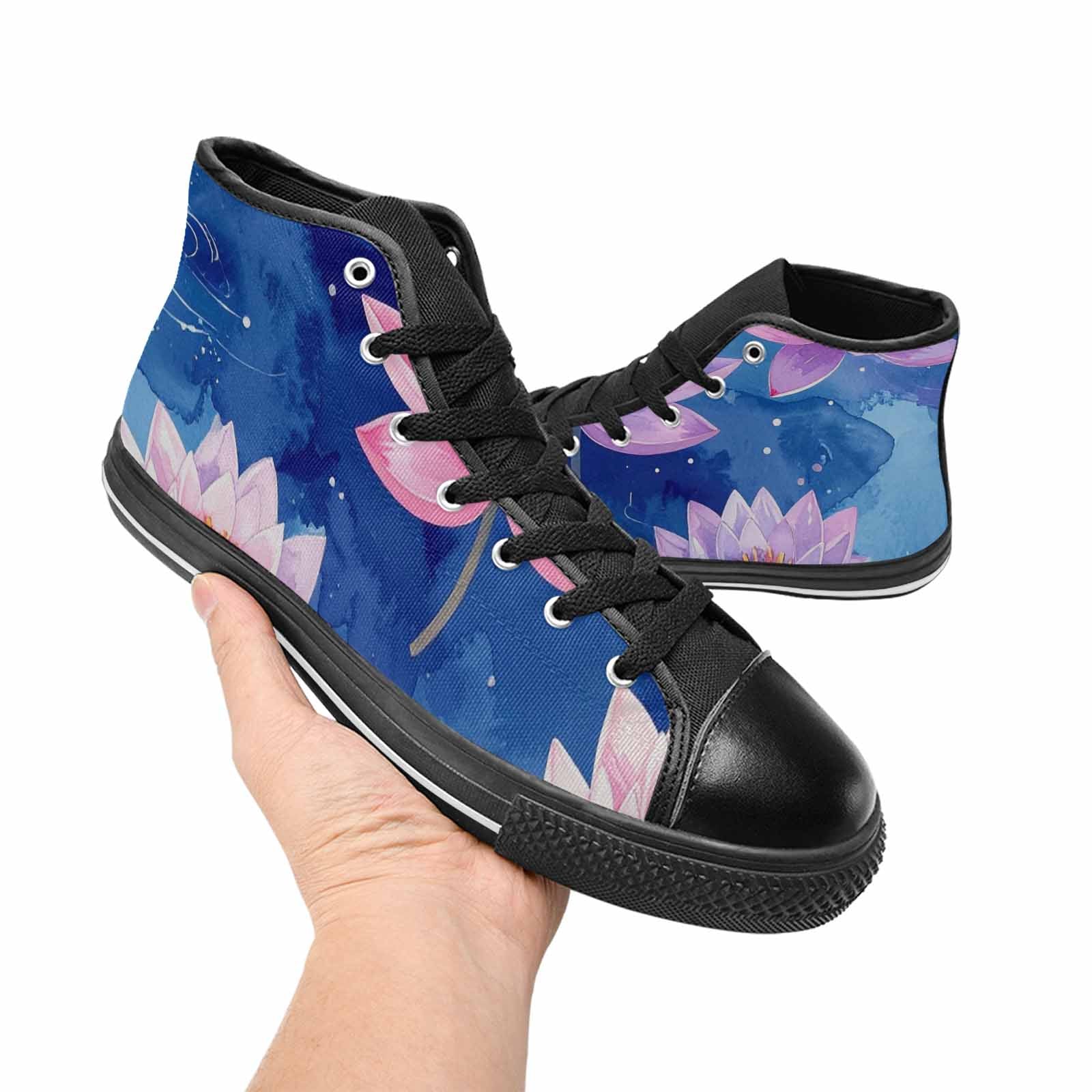 MEN'S Water Lilies Impressionist High Top Canvas Surreal Shoes