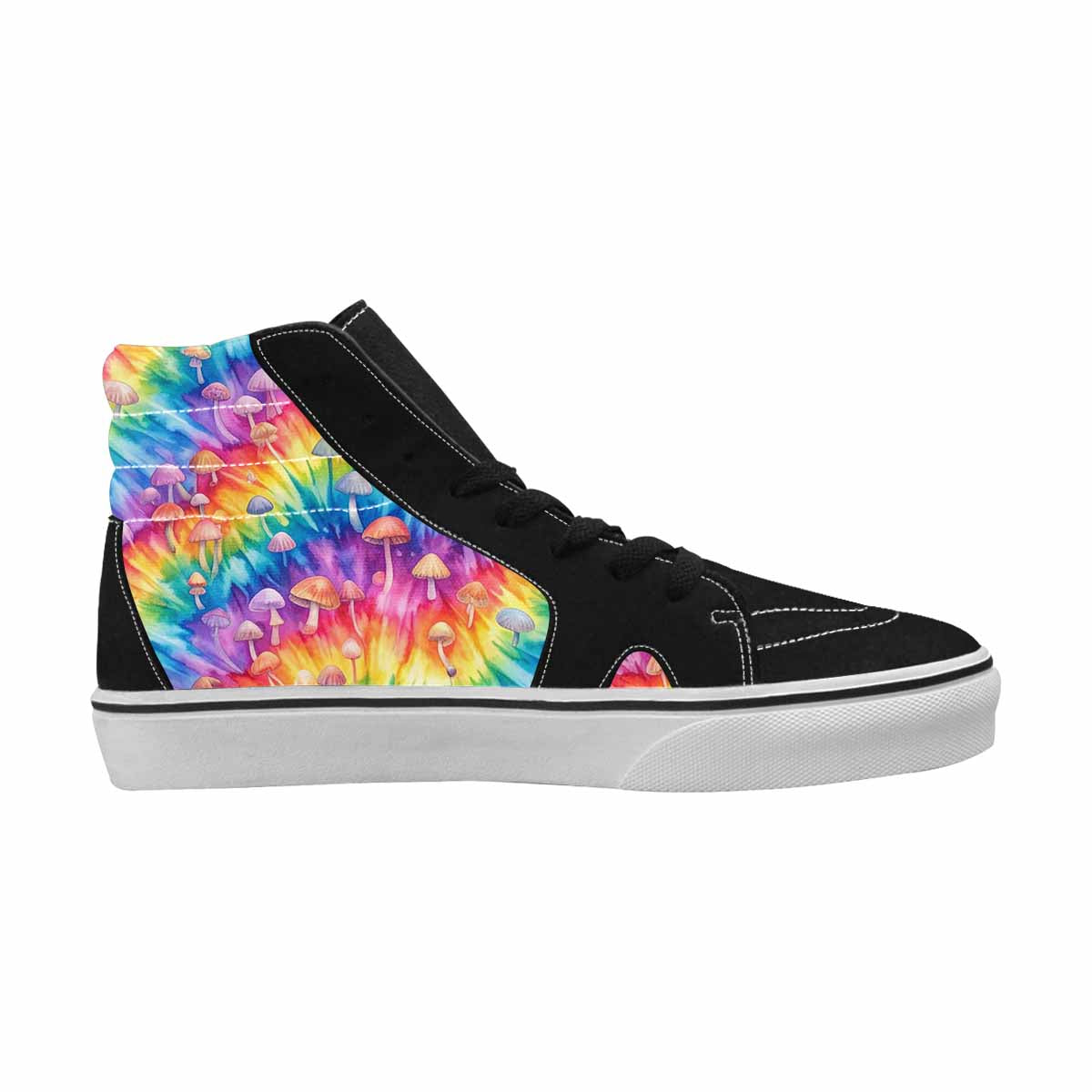 MEN'S Mushrooms  Tie Dye High Top Canvas Kaleidoscope Custom Sneakers