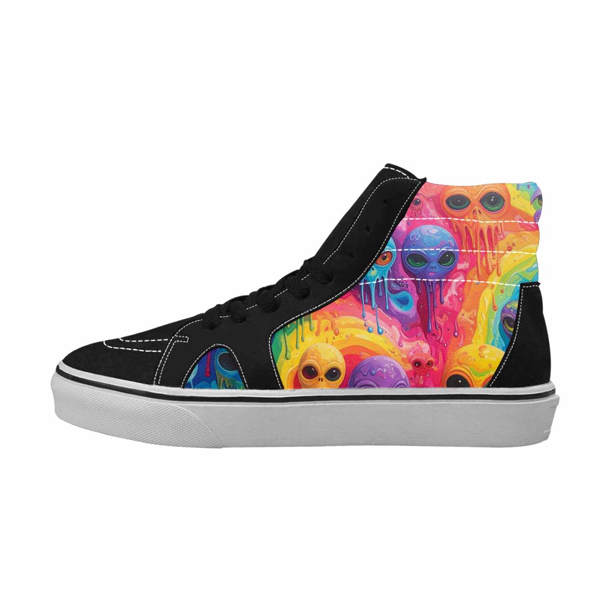 MEN'S Aliens  Tie Dye High Top Canvas Vivid Custom Sneakers