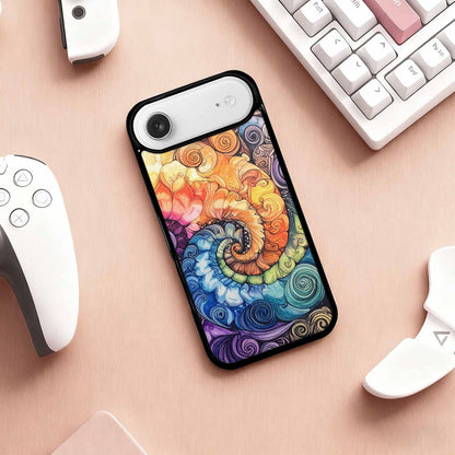 iPhone 17 Air Case — Tie Dye Swirls Black White Tie, Unique Phone Case Design