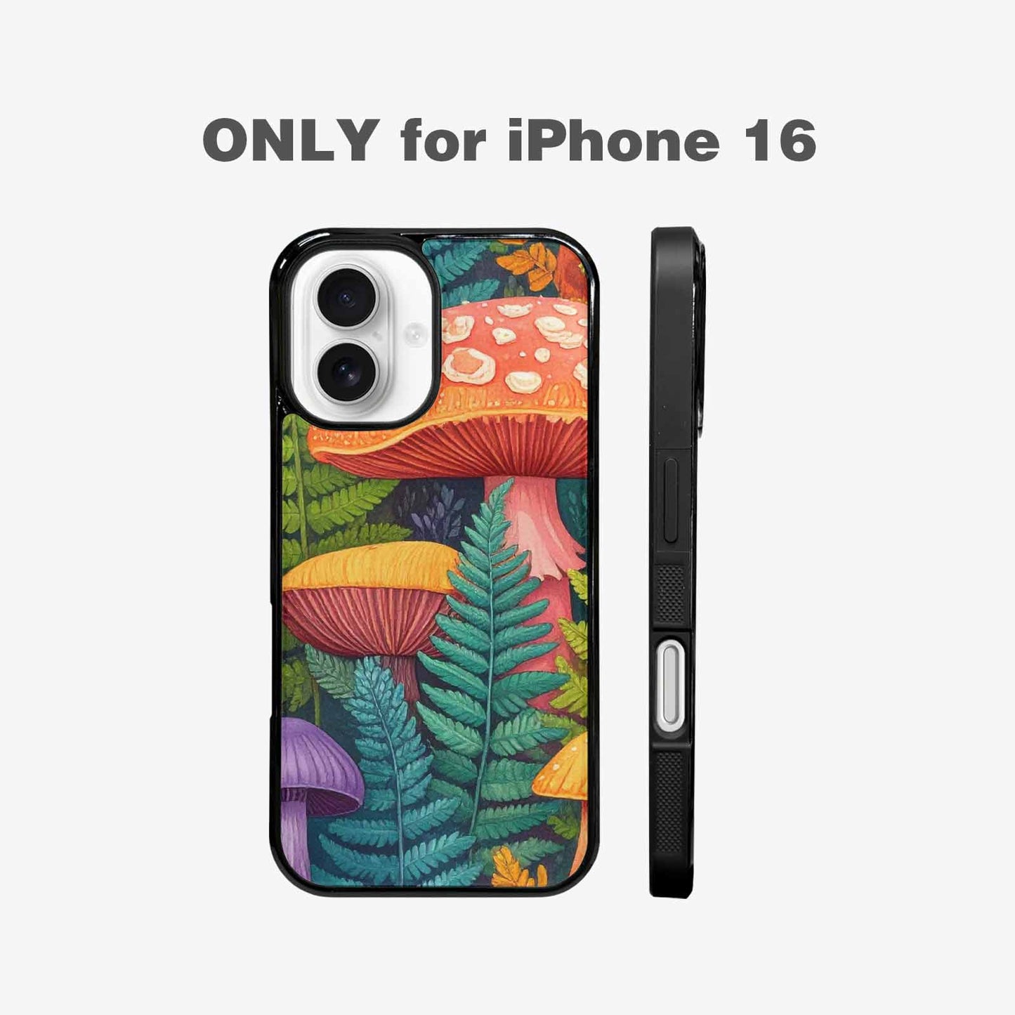 iPhone 16 Case — Mushrooms Botanicalmushrooms P, Custom Printed Phone Case