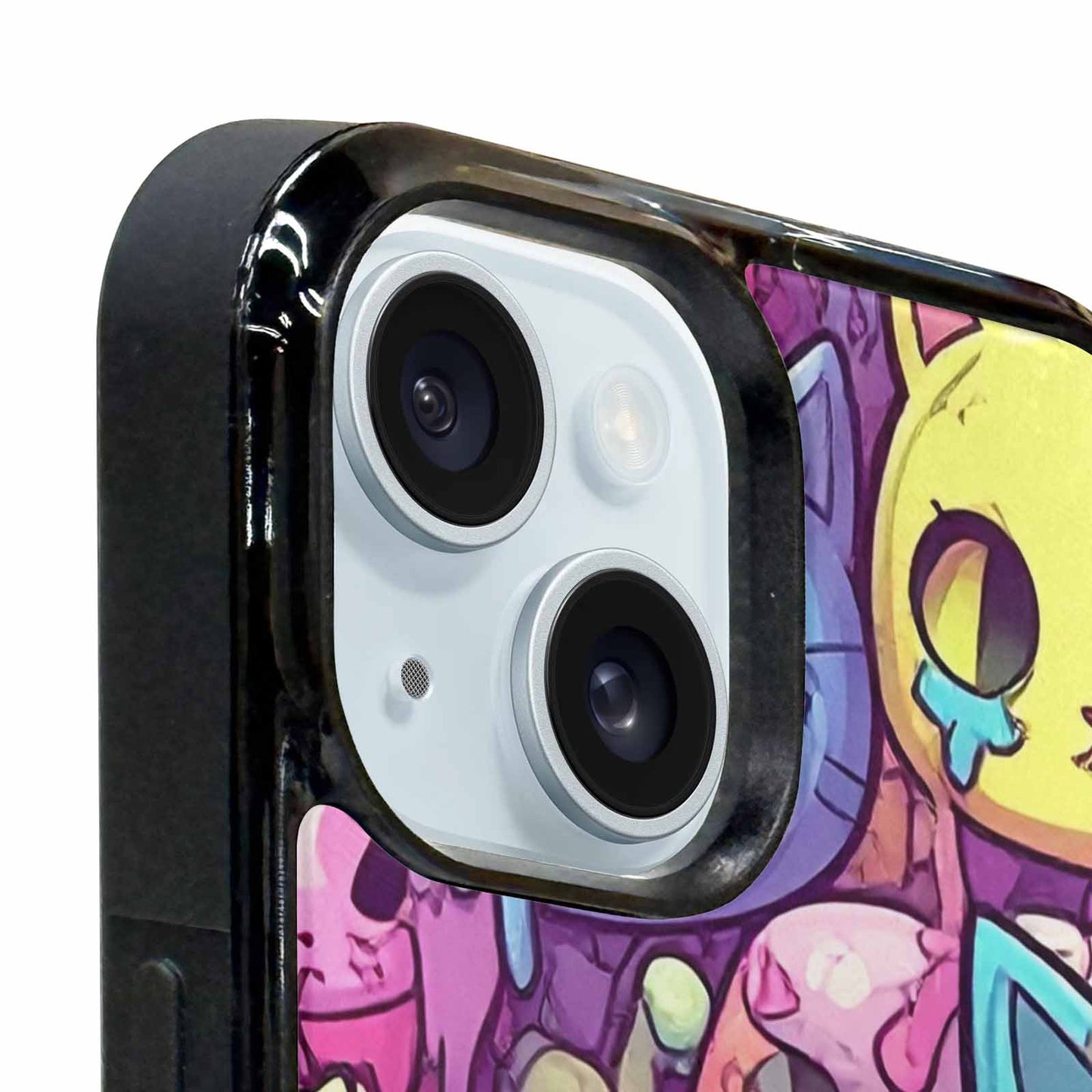 iPhone 15 Plus Case — Pastel Gore Cat Character Pattern Hundreds, Custom Designed Case Cover
