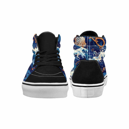WOMEN'S Ocean Wave High Top Canvas Surreal Custom Shoes