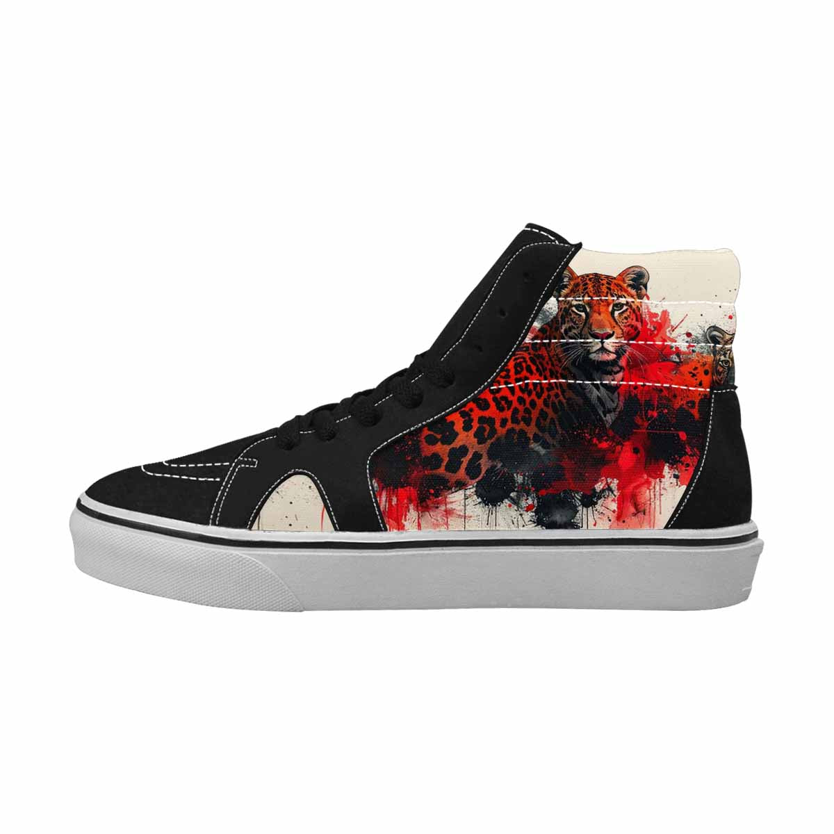 MEN'S Animal Print (black & High Top Canvas Dark Academia Sneakers