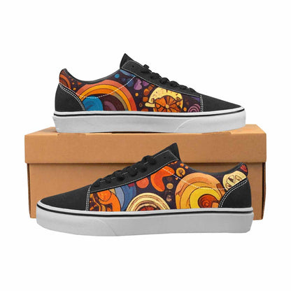 MEN'S Groovy 70S Peace Canvas Lace-Up Vibrant Chaos Custom Shoes