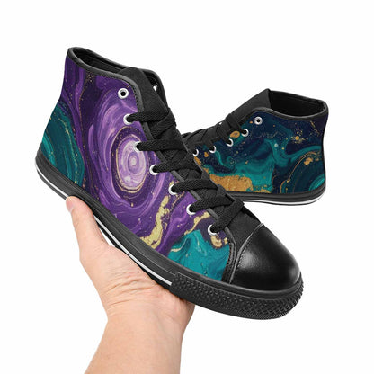 WOMEN'S Marble Galaxy Swirl High Top Canvas Dreamcore Sneakers