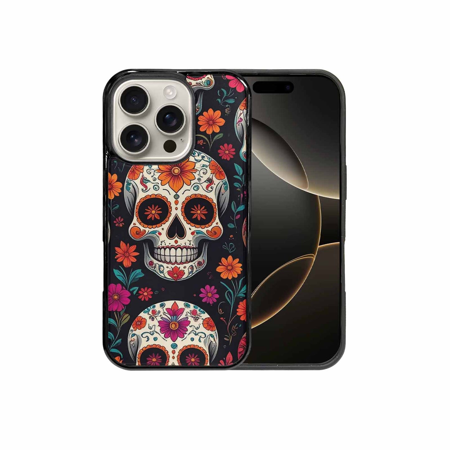 iPhone 16 Pro Case — Smaller Skulls Overlapping Seamless Pattern Of, Custom Made Phone Cover