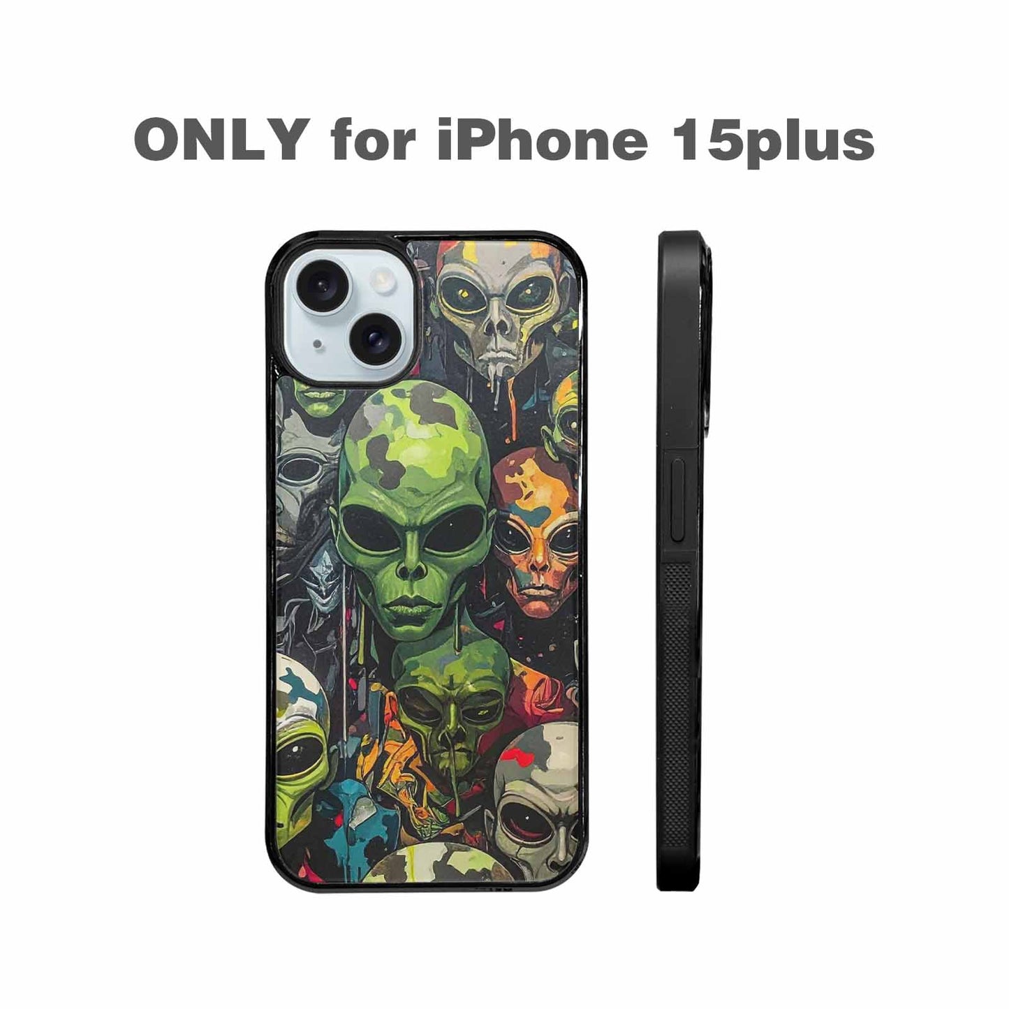 iPhone 15 Plus Case — Aliens Camo Aliens Pattern Hundreds Of, Custom Made Phone Cover