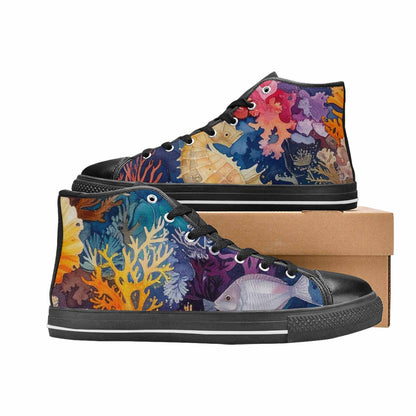 WOMEN'S Fish Scale Coral High Top Canvas Dreamcore Shoes