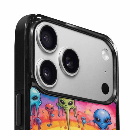 iPhone 17 Pro Case — Melting Aliens Pattern Hundreds Of Alien, Custom Printed Phone Case