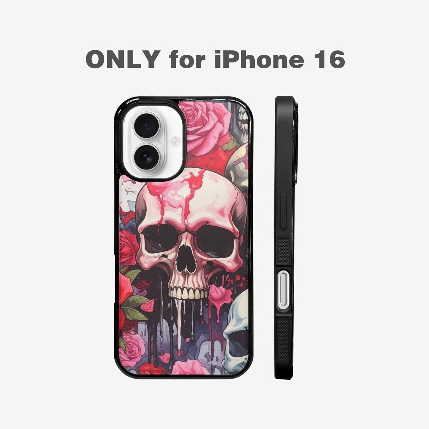 iPhone 16 Case — Skulls And Roses Skulls And Roses, Custom Designed Case Cover