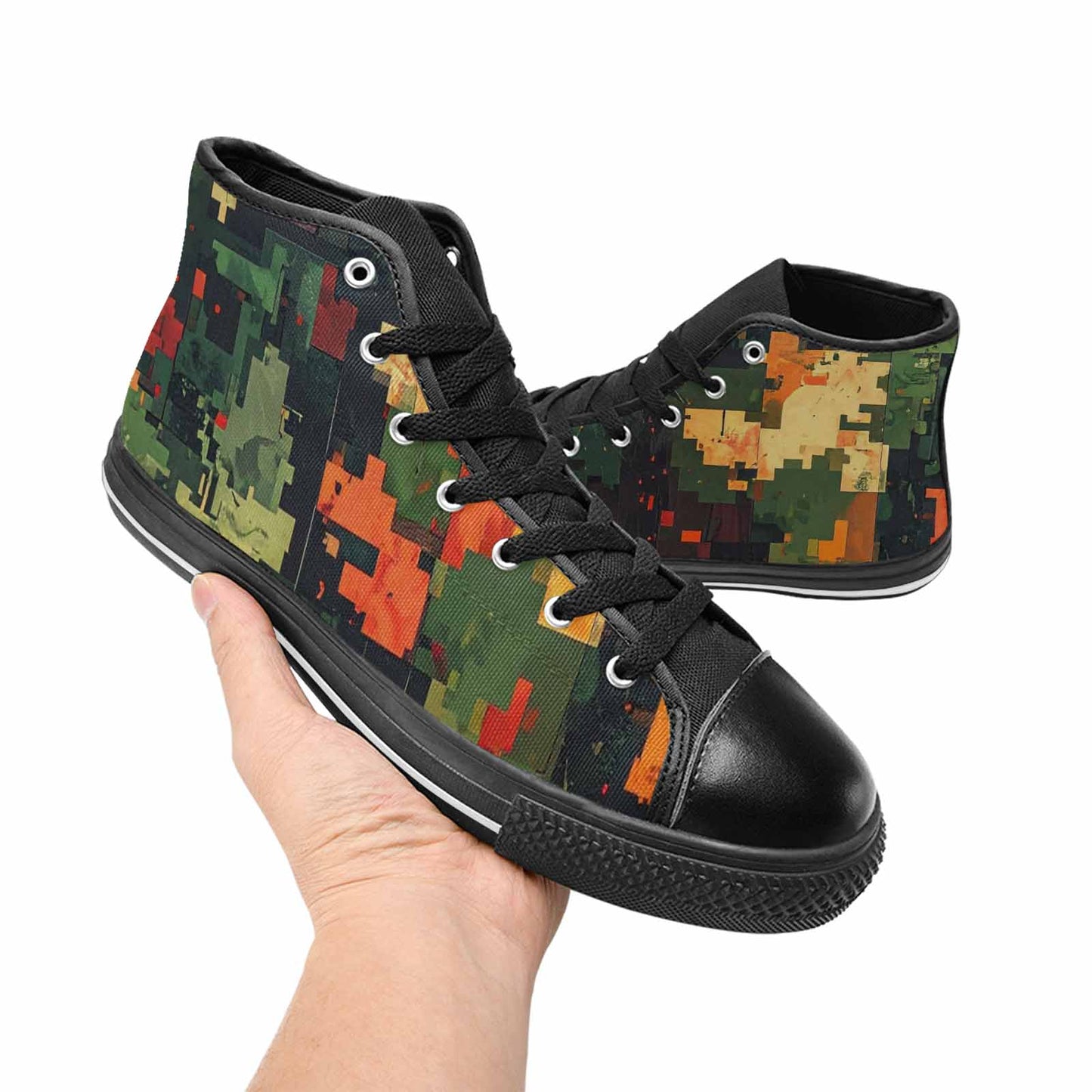 WOMEN'S Military Camouflage Blotch High Top Canvas Aesthetic Custom Shoes