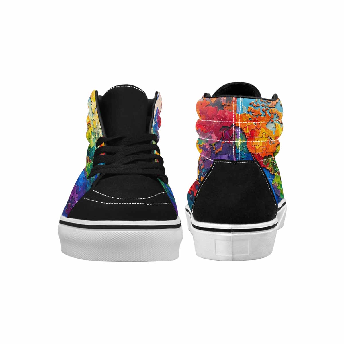 MEN'S Autism Puzzle Pieces High Top Canvas Melting Art Custom Sneakers