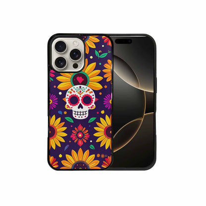 iPhone 16 Pro Max Case — Sunflowers And Skulls, Custom Phone Case