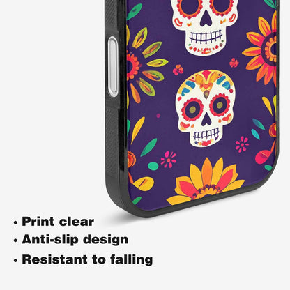 iPhone 16 Plus Case — Sunflowers Hundreds Of Skulls Art Seamless, Unique Phone Case Design