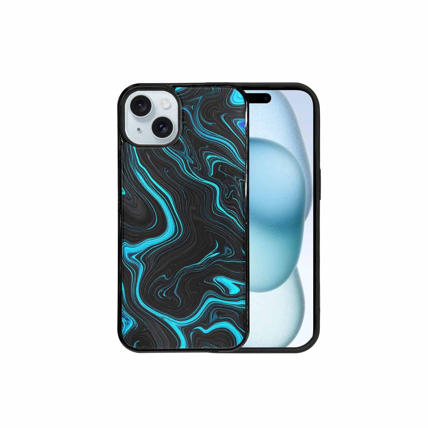 iPhone 15 Plus Case — Freaky Marble Glow, Custom Phone Case