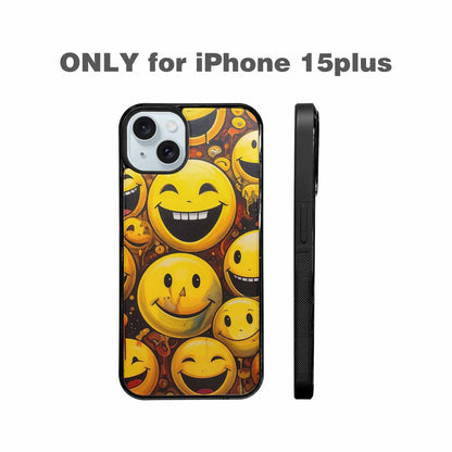 iPhone 15 Plus Case — Melting Moon Smiley Red Splatt Ipd, Custom Made Phone Cover