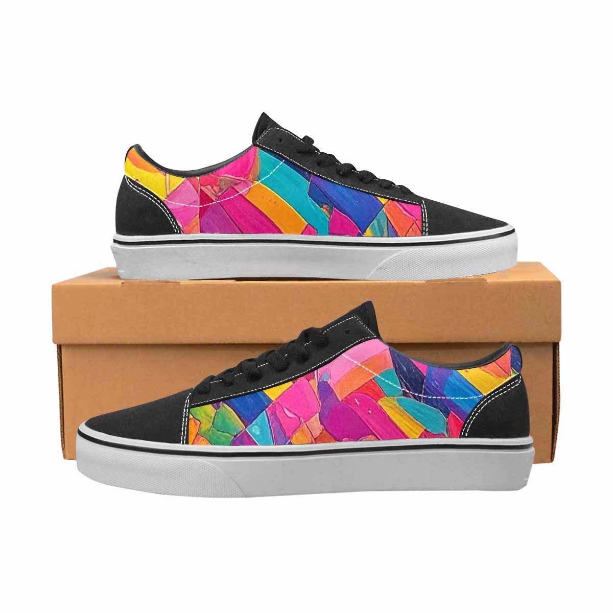 WOMEN'S Pansexual Flag Color Canvas Lace-Up Dark Academia Custom Sneakers